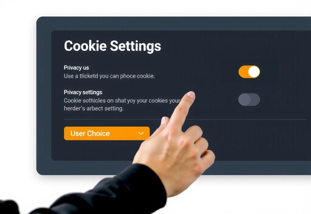 Person controlling cookie settings on a digital device