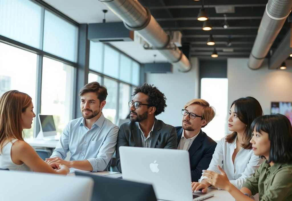 Team som samarbeider om et prosjekt