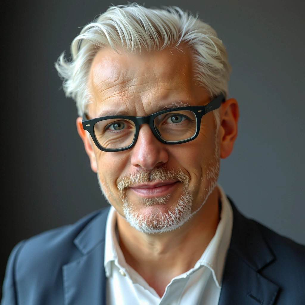 Portrett av Bjørn Hansen, en middelaldrende mann med et analytisk blikk.