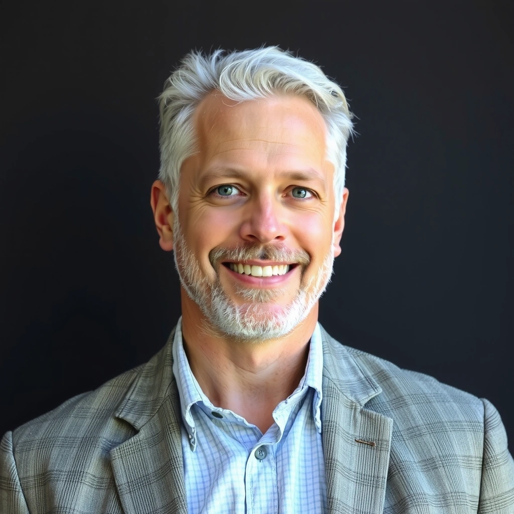 Portrett av Daniel Olsen, en erfaren mann med et vennlig, men seriøst uttrykk.