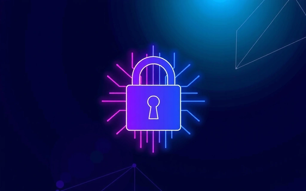 Digital security lock icon symbolizing data protection