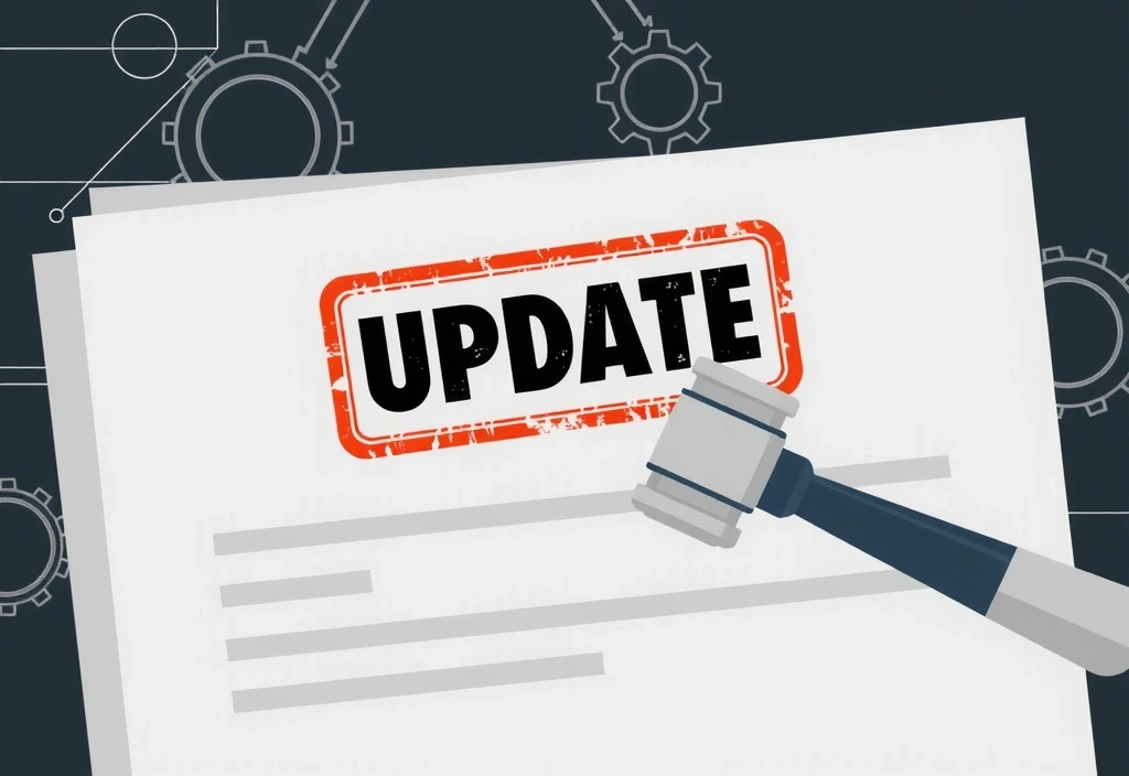 Document with 'Update' stamp, symbolizing policy changes