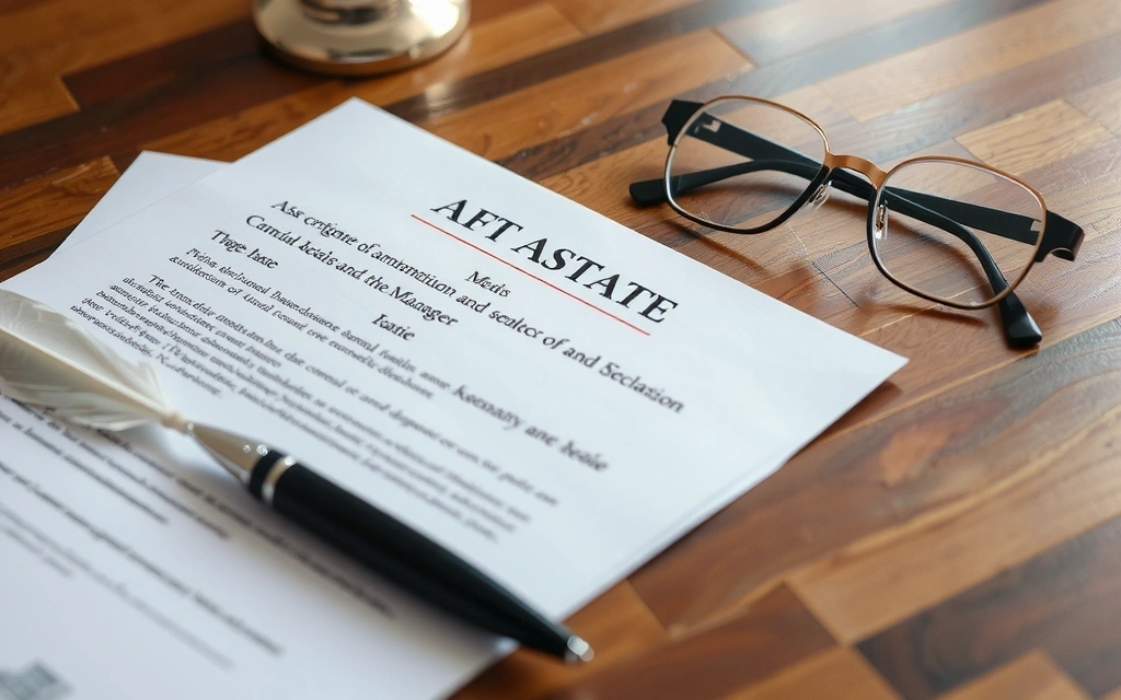 Juridisk dokument med penner og briller